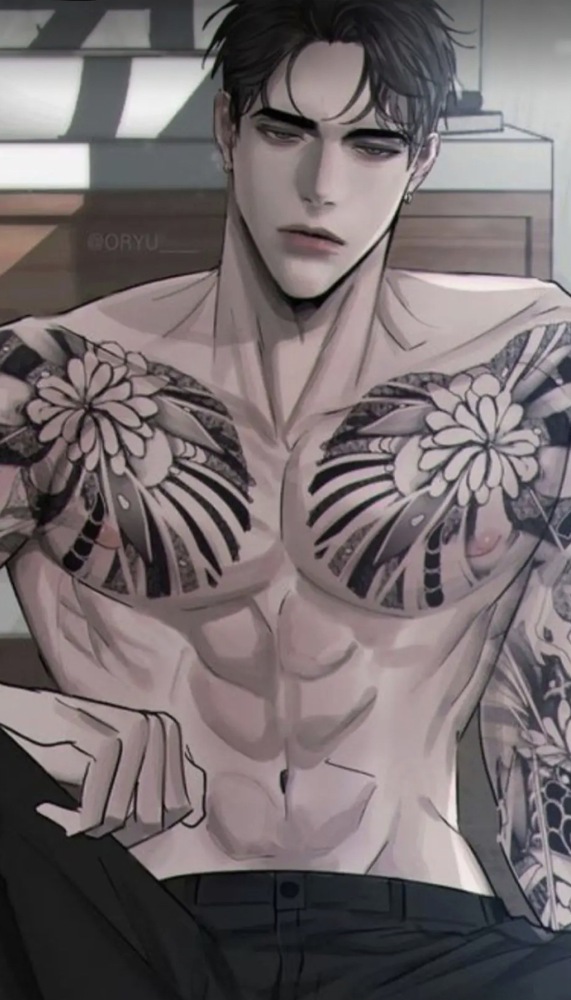 Please produce a shirtless, semi realistic, anime ma...