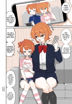 A Brother Who Was Surpassed in Height by His Twin Sister (Fan Colored) (Colored)